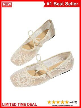 Mesh Ballet Flats Polka Dot Lace Ballerina Shoes Slip On